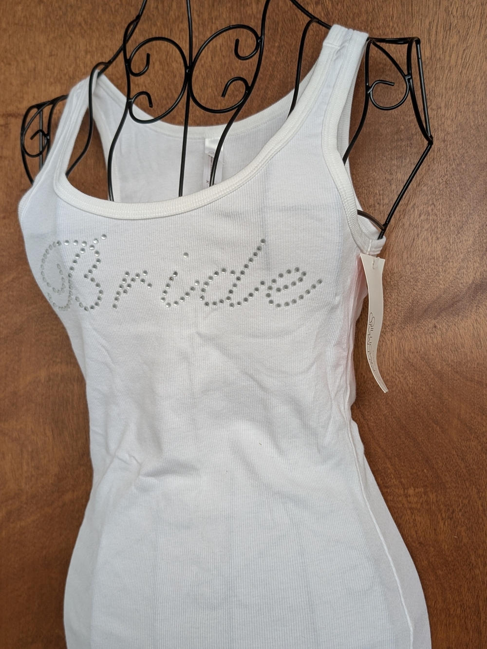 Gilligan & O'Malley White Rhinestone 'Bride' Tank Top Dress